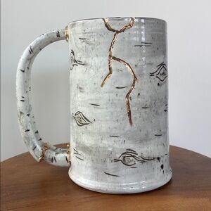 Kintsugi Wabi Sabi Birch Bark Mug
